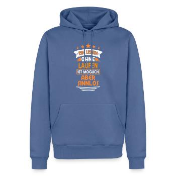 laufen - Männer Premium Bio Hoodie - Taubenblau - Vorne - Nico (187cm)