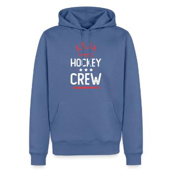 Équipe de hockey - Sweat à capuche Premium bio Homme - bleu pigeon - Devant - Nico (187cm)
