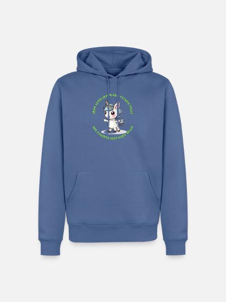 Niedlicher Einhorn Spruchdruck - Männer Premium Bio Hoodie - Taubenblau