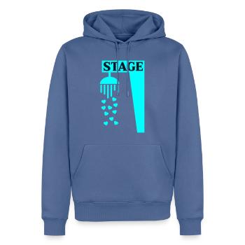 Bühnenduschgesang - Männer Premium Bio Hoodie - Taubenblau - Vorne - Nico (187cm)