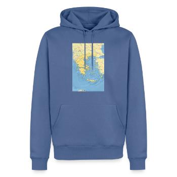 Griechenland Karte mit Städten Straßen Flüssen See - Männer Premium Bio Hoodie - Taubenblau - Vorne - Nico (187cm)