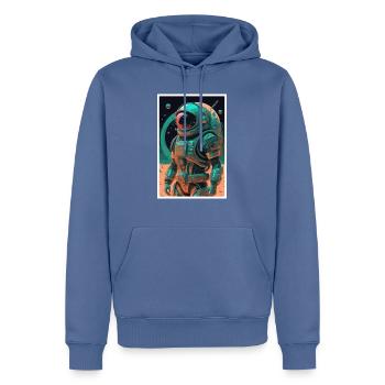 Astronaut Futuristisch Raumfahrt Weltall Universum - Männer Premium Bio Hoodie - Taubenblau - Vorne - Nico (187cm)