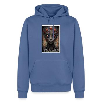 La manipulation est le côté obscur du charisme - Sweat à capuche Premium bio Homme - bleu pigeon - Devant - Nico (187cm)