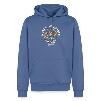 Hurra die Schule brennt - Männer Premium Bio Hoodie - Taubenblau - Vorne - Nico (187cm)