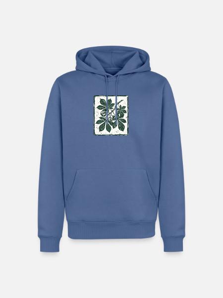 Kastanien Blatt Herbst - Männer Premium Bio Hoodie - Taubenblau