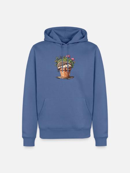 Siesta Igel - Männer Premium Bio Hoodie - Taubenblau