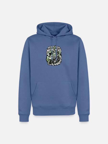 Heavy Metal Cannabis Dämon - Männer Premium Bio Hoodie - Taubenblau