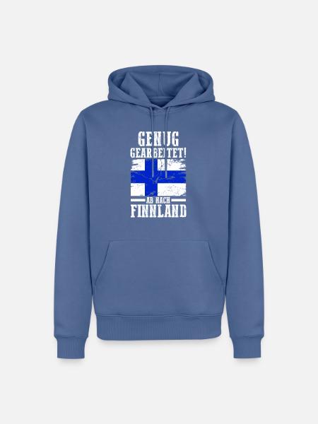 Urlaub Finne Finnland - Männer Premium Bio Hoodie - Taubenblau