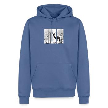 oh my deer - Männer Premium Bio Hoodie - Taubenblau - Vorne - Nico (187cm)