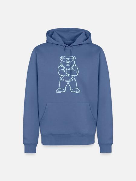 eisbär comic cool - Männer Premium Bio Hoodie - Taubenblau