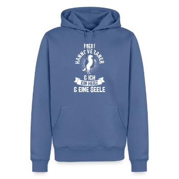 Pferd Reitsport Reiten Pferdesport Hannoveraner - Männer Premium Bio Hoodie - Taubenblau - Vorne - Nico (187cm)