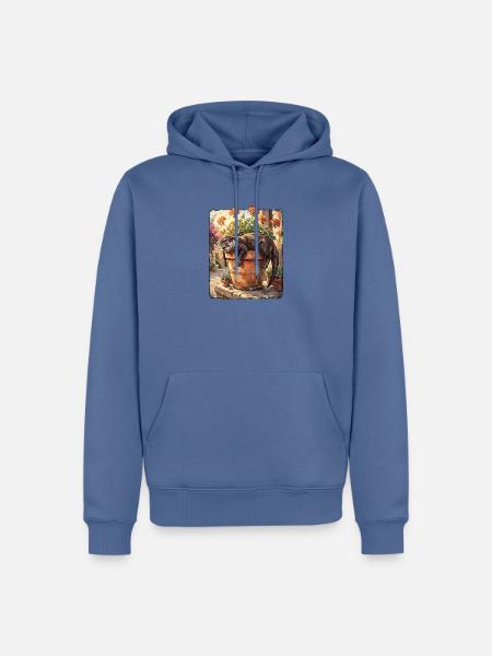 Siesta Otter - Männer Premium Bio Hoodie - Taubenblau