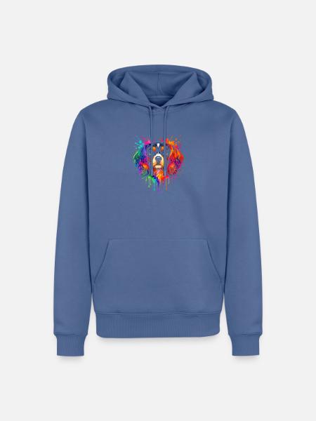 Cavalier King Charles | Spaniel Pop Art - Männer Premium Bio Hoodie - Taubenblau