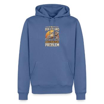 Ruhestand Walross Relax-Design - Männer Premium Bio Hoodie - Taubenblau - Vorne - Nico (187cm)