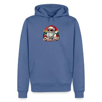  Cooler Santa Claus Sonnenbrille Chill Bro - Männer Premium Bio Hoodie - Taubenblau - Vorne - Nico (187cm)