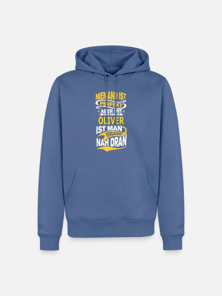 OLIVER - Männer Premium Bio Hoodie - Taubenblau