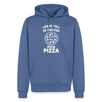 Das Leben ist voller Auswahlmöglichkeiten Pizza auswählen - Männer Premium Bio Hoodie - Taubenblau - Vorne - Nico (187cm)