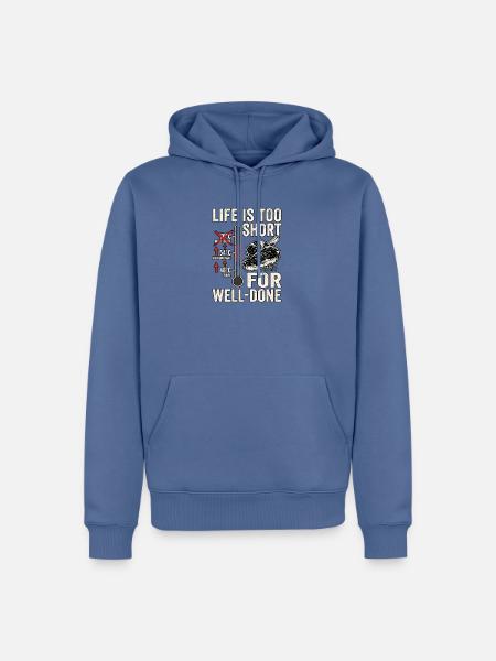 Ernährung Fleisch Grillen - Männer Premium Bio Hoodie - Taubenblau