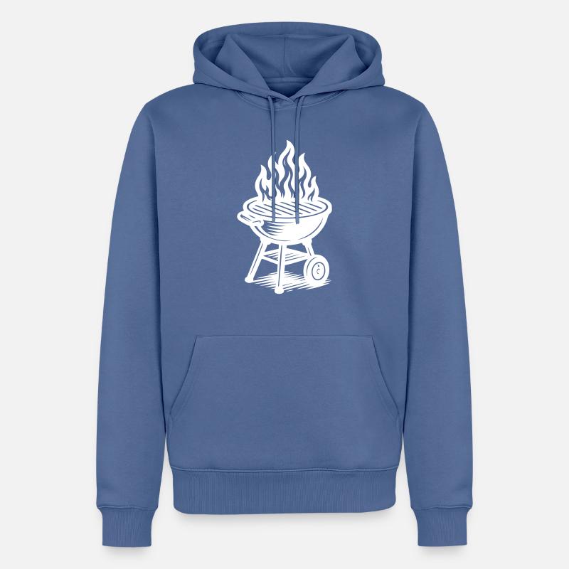 Grill Feuer Grillen - Männer Premium Bio Hoodie - Taubenblau