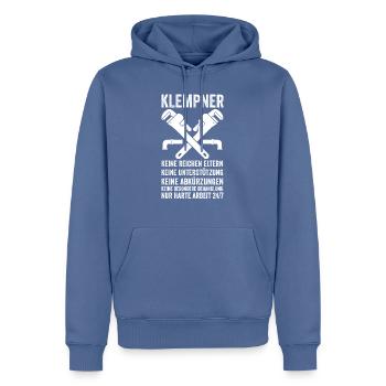 Klempner Beruf Installateur Geschenk - Männer Premium Bio Hoodie - Taubenblau - Vorne - Nico (187cm)