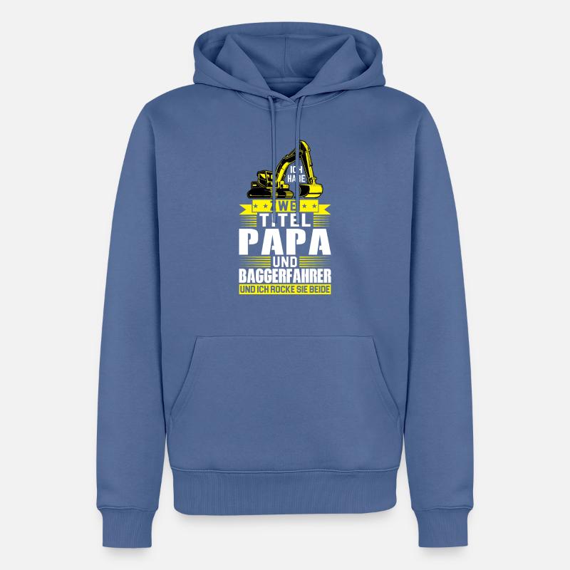 Baggerfahrer Papa Baggerführer Geschenk - Männer Premium Bio Hoodie - Taubenblau