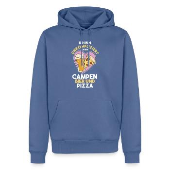 Wohnmobil Wohnwagen Bier Pizza Camper Camping - Männer Premium Bio Hoodie - Taubenblau - Vorne - Nico (187cm)