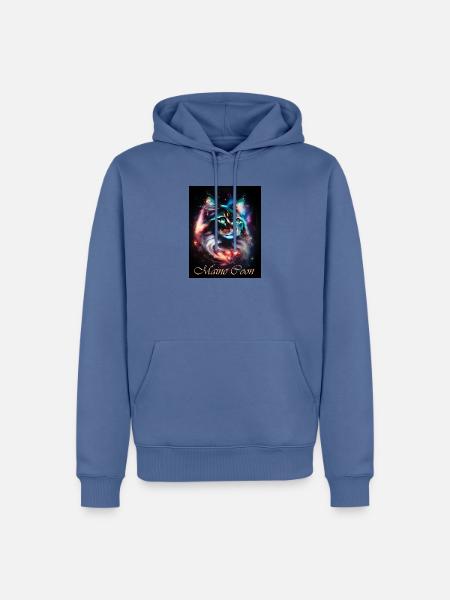 Main Coon Nebula - Fantasy Weltall Katze - Männer Premium Bio Hoodie - Taubenblau