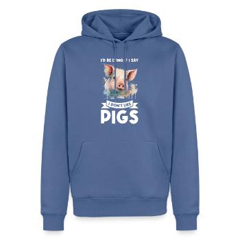 Schweine Schweinefarm Geschenk - Männer Premium Bio Hoodie - Taubenblau - Vorne - Nico (187cm)