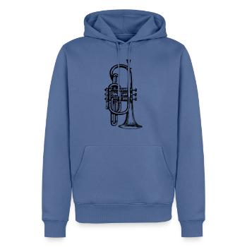 trompete sketch trumpet - Männer Premium Bio Hoodie - Taubenblau - Vorne - Nico (187cm)