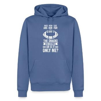 Go Sport Fußball Snacks Geschenk - Männer Premium Bio Hoodie - Taubenblau - Vorne - Nico (187cm)