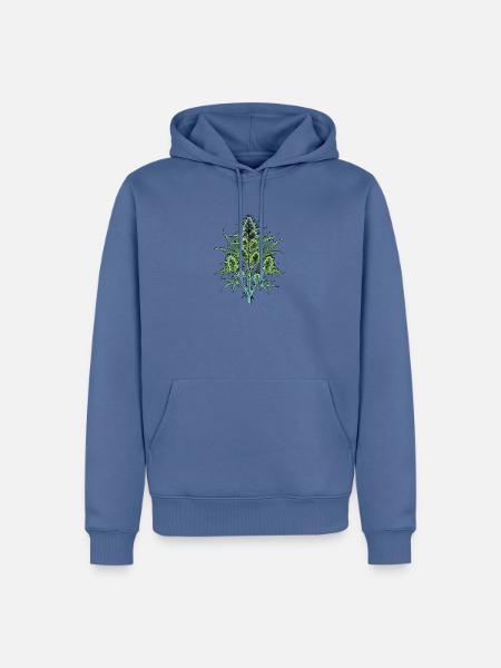 Röntgen Cannabis Pflanze - Männer Premium Bio Hoodie - Taubenblau