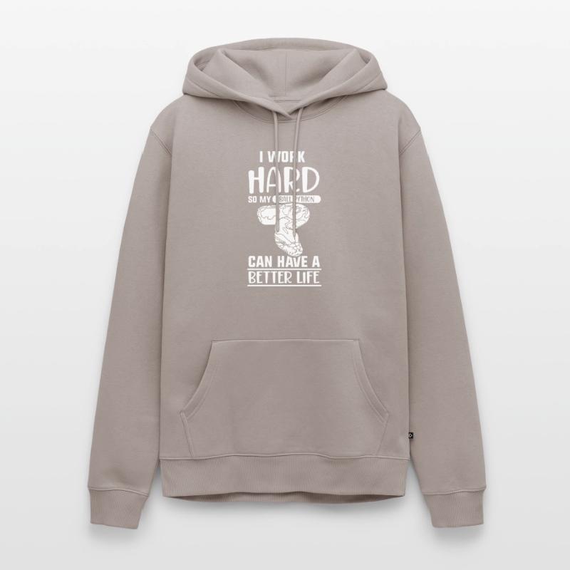 I work hard so my ball python Männer Premium Bio Hoodie