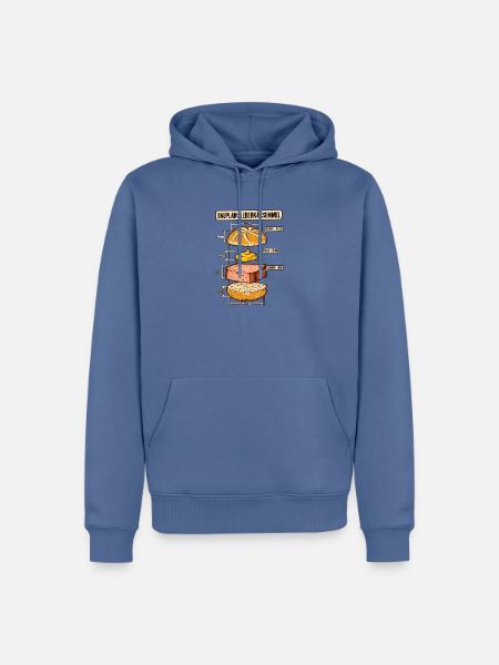 Leberkässemmel Bauplan - Männer Premium Bio Hoodie - Taubenblau