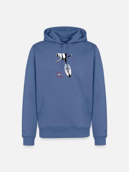 théâtre - Sweat à capuche Premium bio Homme - bleu pigeon