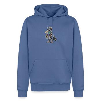 Hip Hop Pommes Taube - Männer Premium Bio Hoodie - Taubenblau - Vorne - Nico (187cm)