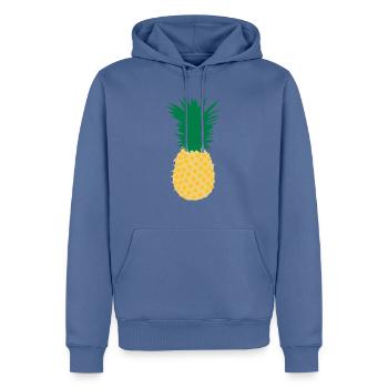 Ananas - Sweat à capuche Premium bio Homme - bleu pigeon - Devant - Nico (187cm)