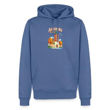 Augsburg Rotes Tor Reiseplakat - Männer Premium Bio Hoodie - Taubenblau - Vorne - Nico (187cm)