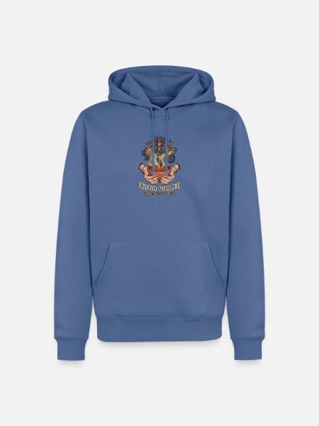 Kakao Medizin Experte - Männer Premium Bio Hoodie - Taubenblau