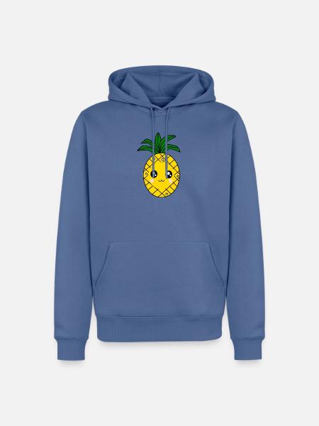 Kawaii Ananas Geschenk Tropische Frucht - Männer Premium Bio Hoodie - Taubenblau