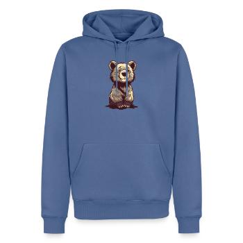 Bär Bärchen T-shirt Geschenk - Männer Premium Bio Hoodie - Taubenblau - Vorne - Nico (187cm)