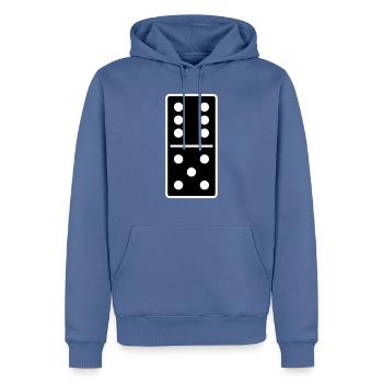 DOMINO STONE 6: 5 - VARIABLE COLOR - VECTOR DESIGN! - Men’s Premium Organic Hoodie - stone blue - Front - Nico (187cm)