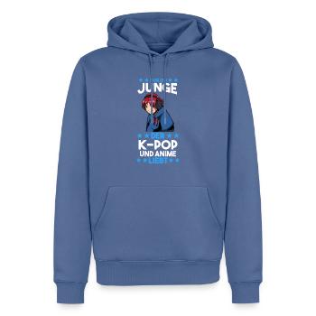 Anime K-pop - Männer Premium Bio Hoodie - Taubenblau - Vorne - Nico (187cm)