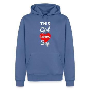 Skateboard SUP Surfing - Men’s Premium Organic Hoodie - stone blue - Front - Nico (187cm)
