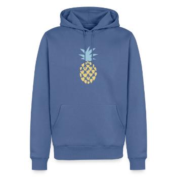 Ananas - ananas-amant - Sweat à capuche Premium bio Homme - bleu pigeon - Devant - Nico (187cm)