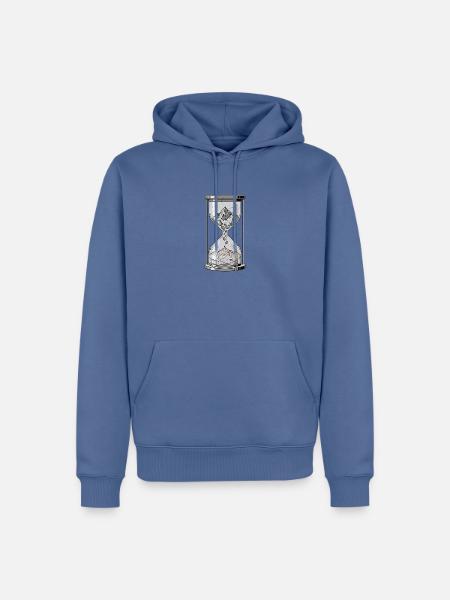 Bergsteiger Sanduhr - Männer Premium Bio Hoodie - Taubenblau