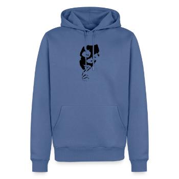 clown woman joker masque crime la catrina autocollant - Sweat à capuche Premium bio Homme - bleu pigeon - Devant - Nico (187cm)