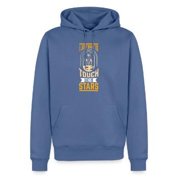 Rocket Stars Astronaute de l’espace - Sweat à capuche Premium bio Homme - bleu pigeon - Devant - Nico (187cm)