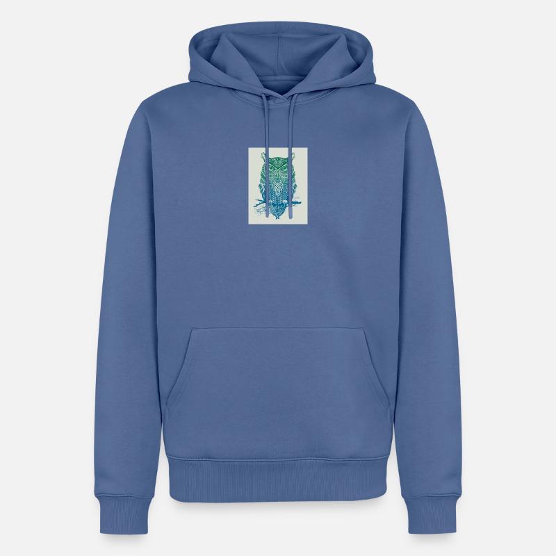 GoVoR_EULE - Männer Premium Bio Hoodie - Taubenblau