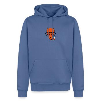 schlauer Fuchs - Männer Premium Bio Hoodie - Taubenblau - Vorne - Nico (187cm)