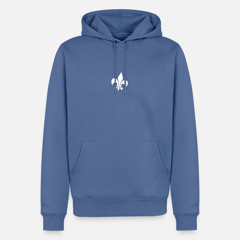 Fleur-de-lys - Männer Premium Bio Hoodie - Taubenblau